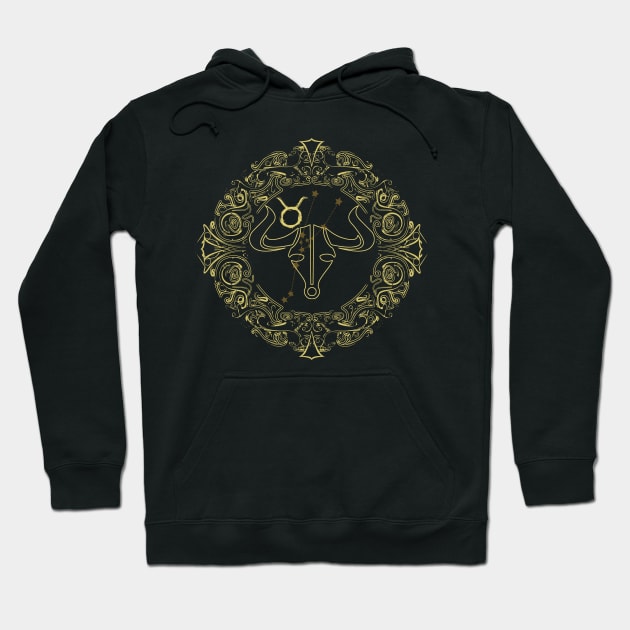 Zodiac Sign Taurus Hoodie by Mandra